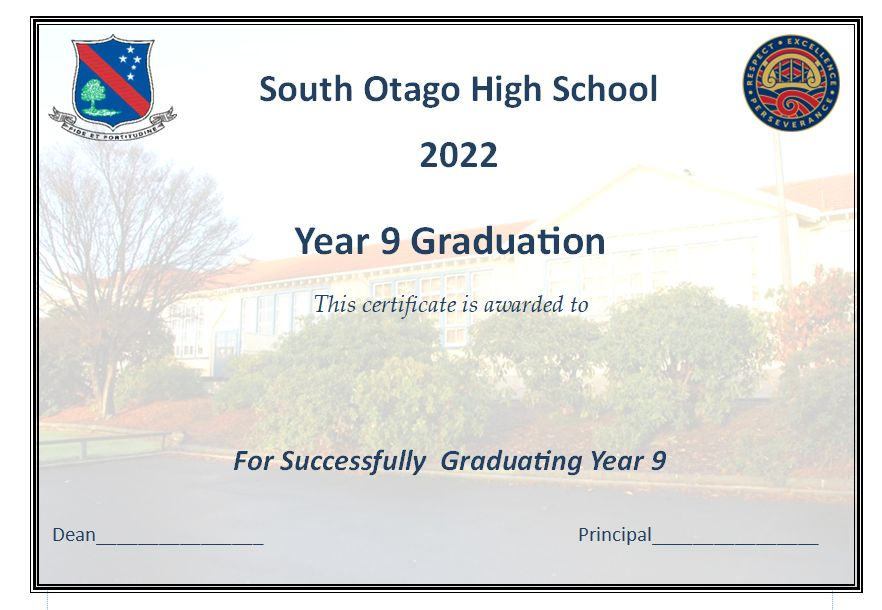 Y9 and Y10 Graduate Profile Certificates